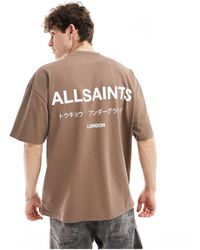 AllSaints - Camiseta marrón extragrande underground exclusiva en asos - Lyst