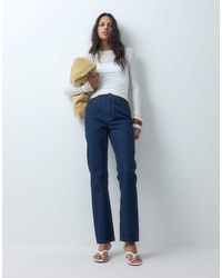 ASOS - High Waisted Slim Straight Jeans - Lyst