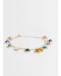 Reclaimed Vintage - Gemstone Charm Bracelet - Lyst