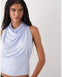 Weekday - Drape Halter Neck Top With Cinch Waist Detail - Lyst