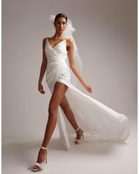 ASOS Cross Front Cape Wedding Dress in White Lyst UK