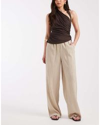 ONLY - Wide Leg Crinkle Textured Pants - Lyst