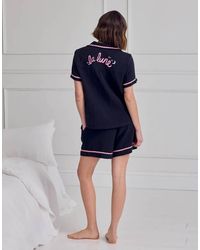 Chelsea Peers - Cotton Cheesecloth Embroidered Le Soleil Short Pyjama Set - Lyst