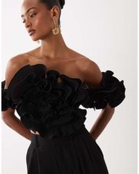 ASOS - Off-the-shoulder Top With 3d Flower Detail - Lyst