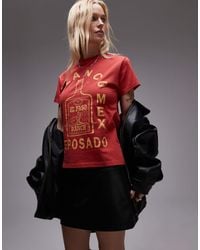 TOPSHOP - Graphic Blanco Repasado Boxy Tee - Lyst