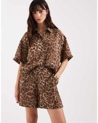 JJXX - Co Ord Leopard Shorts - Lyst