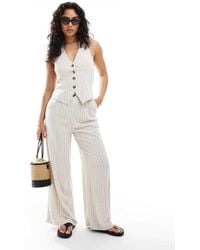 Miss Selfridge - Pantaloni Sartoriali A Fondo Ampio Gessati - Lyst