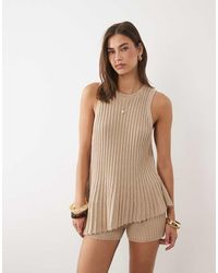 ASOS - Knitted Pleated Asymmetric Top - Lyst