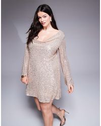 Jaded Rose Plus - Cowl Back Sequin Mini Dress - Lyst