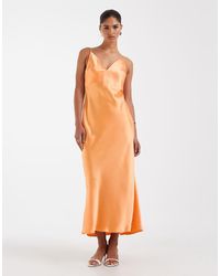 ASOS - High Apex Satin Midi Dress - Lyst