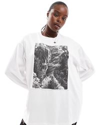 ASOS - Asos Design Curve Long Sleeve Skater Top With Swiss Patchwork Graphic - Lyst