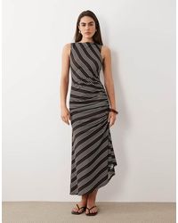 ASOS - Sleeveless With Ruching Tie Detail Midi Dress - Lyst