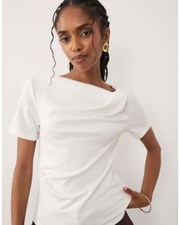 Threadbare - Kurzärmliges jersey-top mit drapierung - Lyst