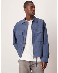 Calvin Klein - Chaqueta Cargo Azul Con Acabado Tintado De Algodón De - Lyst