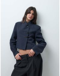 ASOS - Tailored Boxy Crop Mandarin Style Blazer - Lyst