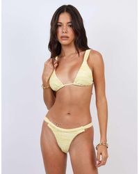 SIMMI - Textured Bikini Top With Contrast Strap - Lyst