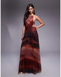 ASOS - Square Neck Dropped Waist Maxi Dress With Pleated Skirt - Lyst