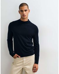 Mango - High Neck Knit Sweater - Lyst