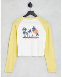 Quiksilver – langärmliges shirt mit raglanärmeln und farbblockdesign - Weiß