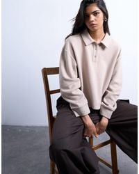 TOPSHOP - Boxy Long Sleeve Polo - Lyst