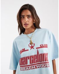 ASOS - Boxy Crop T-Shirt With Barcelona Graphic - Lyst