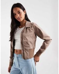 Hollister - Y2K Spread Collar Twill Fitted Jacket - Lyst