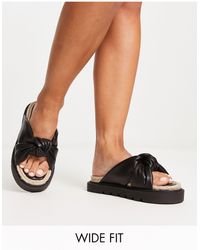 ASOS - Jemima - espadrilles larges à brides croisées - noir - Lyst