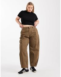 ASOS - Asos design curve – barrel leg-hose mit verwaschenem streifenmuster - Lyst