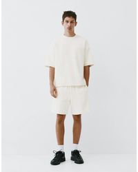 Pull&Bear - Bermuda molletonné en maille interlock - cassé - Lyst
