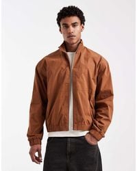 ASOS - Ribbed Funnel Neck Bomber Jacket - Lyst