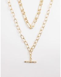 ASOS - Multi-row Chain Necklace With T-bar - Lyst