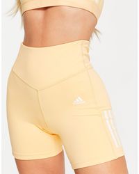 adidas Originals - Adidas - training hyperglam - pantaloncini leggings arancioni con 3 strisce - Lyst