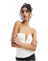 4th & Reckless - Notch Detail Ruched Bandeau Top - Lyst