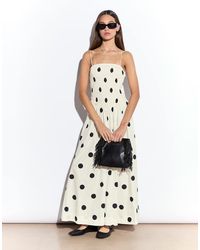 NARRATED - Shirred Dropped Waist Midi Dress - Lyst