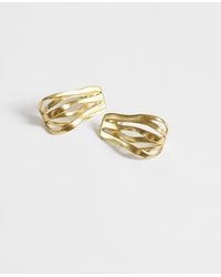 Mango - Textured Drop Earring - Lyst
