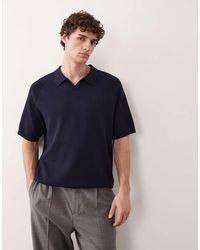 ASOS COLLECTIVE - Compact Knitted Relaxed Notch Neck Polo - Lyst