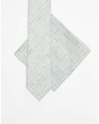 ASOS - Linen Textured Tie With Pocket Square - Lyst