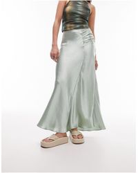 TOPSHOP - Asymmetric Maxi Skirt With Ruched Panel - Lyst