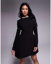 Bardot - Delphi Long Sleeve Mini Dress - Lyst