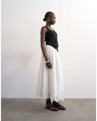 TOPSHOP - Lace Hem Full Circle Maxi Skirt - Lyst