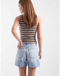 Levi's - Cinch Waist Mid-thigh Denim Shorts - Lyst