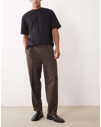 ASOS - Tailored Oversized Tapered Trousers With Wool - Lyst