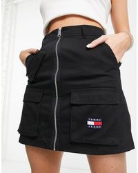 Tommy Hilfiger - Mini-jupe en coton avec poche à écusson - - black - Lyst