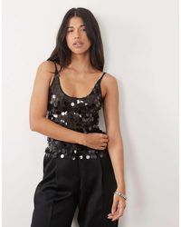 ASOS - Disc Scatter Sequin Scoop Neck Sleeveless Top - Lyst
