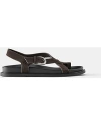 Pull&Bear - Flat Leather Sandals - Lyst