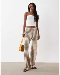 ASOS - Jersey Crochet Wide Leg Trouser Co-ord With Micro Waistband - Lyst