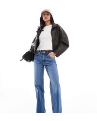 ASOS - Vaqueros Azul Medio Auténtico Cómodos Y Elásticos De Pernera Recta De Asos Design Petite - Lyst