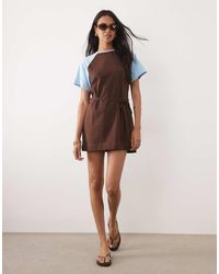 ASOS - Contrast Tie Detail T-shirt Mini Dress - Lyst
