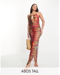 ASOS - Asos Design Tall Mesh Maxi Beach Skirt - Lyst