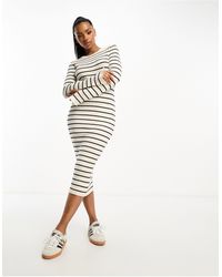 Vero Moda - Knitted Stripe Maxi Dress - Lyst
